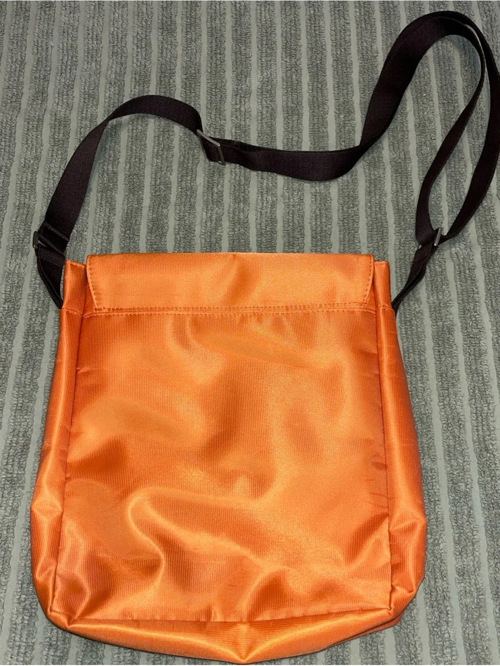 Milano Orange Messenger Crossbody Bag with Dark brown Strap